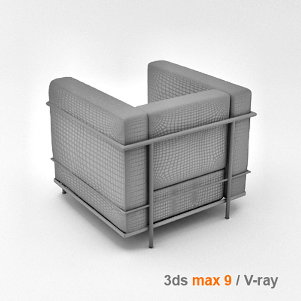 3ds max le corbusier lc2 2 - chair 05 by lajhar